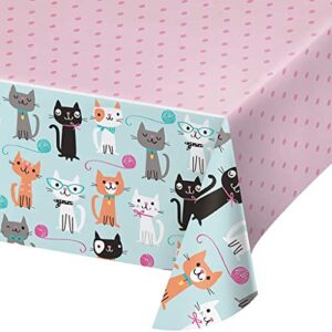 creative converting 329399 cute cats plastic tablecover - 1 pc