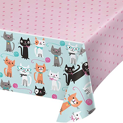 Creative Converting 329399 Cute Cats Plastic Tablecover - 1 Pc