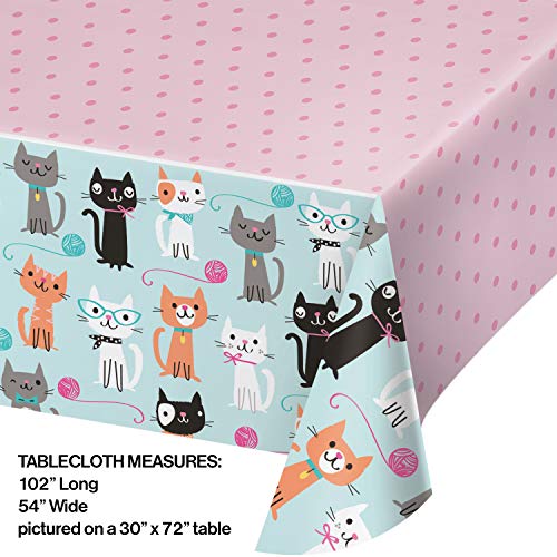 Creative Converting 329399 Cute Cats Plastic Tablecover - 1 Pc