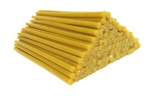 natural pure beeswax candles organic honey eco candles in gift box (natural cotton wicks, dripless, smokeless, not taper, not ear candles) (yellow, 6.3 inches (16 cm) 120pcs)