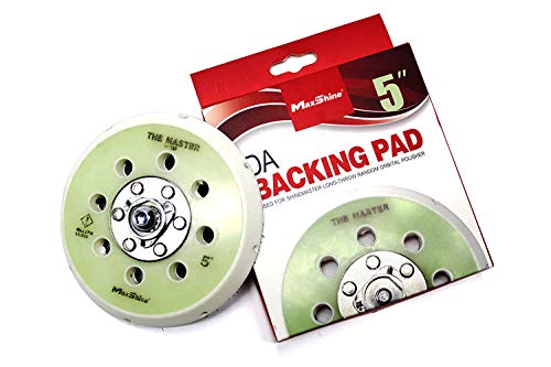 Maxshine 5” Hook and Loop Dual Action Backing Plate Pro Series – for Dual Action Polishers with 5/16” Diameter Thread, Up to 12000 OPM DA