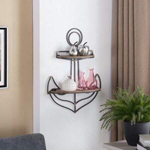 Danya B. FHB626 Decorative Sturdy Nautical Anchor Wall Shelf for Coastal or Seaside Home Decor