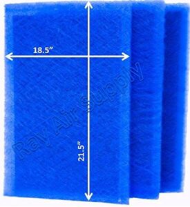 rayair supply 20x24 stratosaire air cleaner replacement filter pads 20x24 refills (3 pack) blue