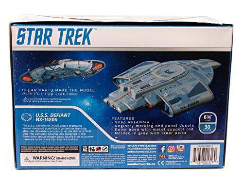 Polar Lights Star Trek USS Defiant 1:1000 Scale Snap Model Kit, Multicolor (POL952)