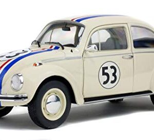 Solido 421184040 1:18 VW Käfer 1973 Volkswagen Beetle 1303 Racer 53" Die-Cast Model, Beige, Scale