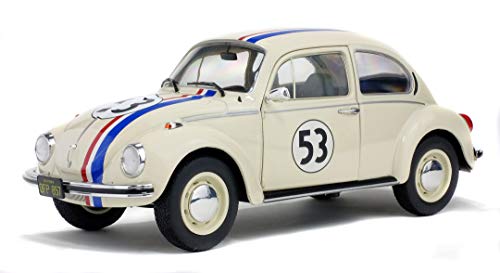 Solido 421184040 1:18 VW Käfer 1973 Volkswagen Beetle 1303 Racer 53" Die-Cast Model, Beige, Scale