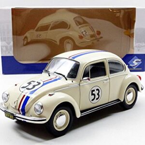 Solido 421184040 1:18 VW Käfer 1973 Volkswagen Beetle 1303 Racer 53" Die-Cast Model, Beige, Scale