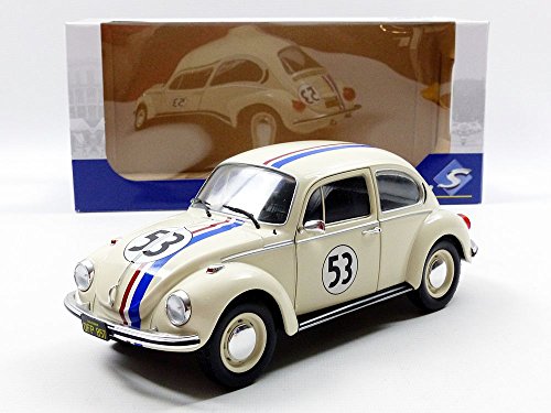 Solido 421184040 1:18 VW Käfer 1973 Volkswagen Beetle 1303 Racer 53" Die-Cast Model, Beige, Scale