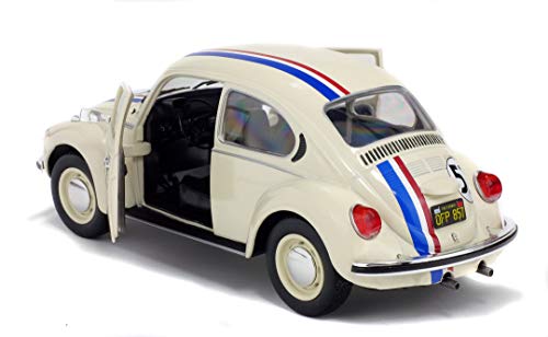 Solido 421184040 1:18 VW Käfer 1973 Volkswagen Beetle 1303 Racer 53" Die-Cast Model, Beige, Scale