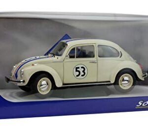 Solido 421184040 1:18 VW Käfer 1973 Volkswagen Beetle 1303 Racer 53" Die-Cast Model, Beige, Scale