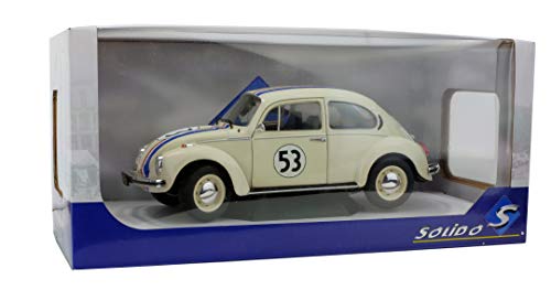 Solido 421184040 1:18 VW Käfer 1973 Volkswagen Beetle 1303 Racer 53" Die-Cast Model, Beige, Scale