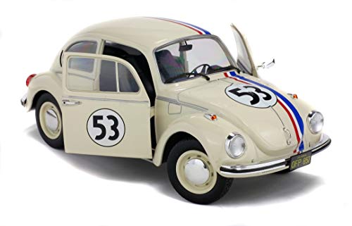 Solido 421184040 1:18 VW Käfer 1973 Volkswagen Beetle 1303 Racer 53" Die-Cast Model, Beige, Scale