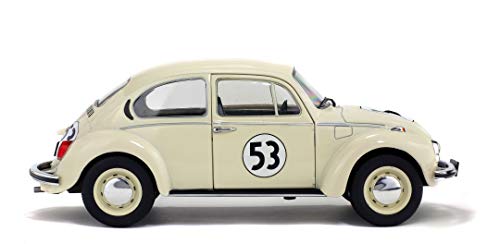 Solido 421184040 1:18 VW Käfer 1973 Volkswagen Beetle 1303 Racer 53" Die-Cast Model, Beige, Scale