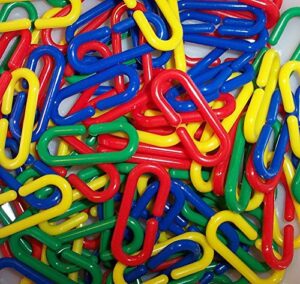 1316 50 pc plastic c clips hooks chain links sugar glider rat parrot bird toy parts