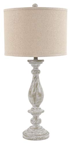 Signature Design by Ashley Bernadate Vintage Cottage Table Lamp, 2 Count, 31", Whitewash