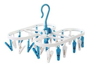 monsta living laundry drying rack dry clothes hanger with 24 clips - compact portable outdoor indoor clothesline replacement to dry clothing with clips (hanger with 24 clips)