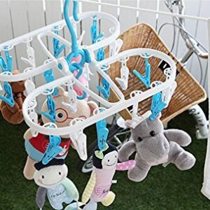 MONSTA Living Laundry Drying Rack Dry Clothes Hanger with 24 Clips - Compact Portable Outdoor Indoor Clothesline Replacement to Dry Clothing with Clips (Hanger with 24 Clips)