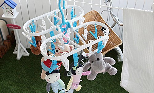 MONSTA Living Laundry Drying Rack Dry Clothes Hanger with 24 Clips - Compact Portable Outdoor Indoor Clothesline Replacement to Dry Clothing with Clips (Hanger with 24 Clips)