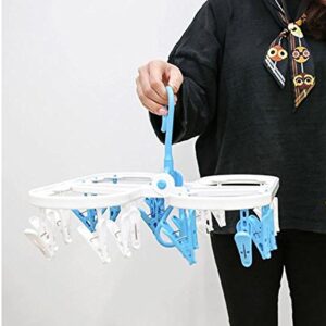 MONSTA Living Laundry Drying Rack Dry Clothes Hanger with 24 Clips - Compact Portable Outdoor Indoor Clothesline Replacement to Dry Clothing with Clips (Hanger with 24 Clips)