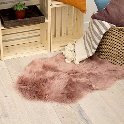 Jean Pierre New York Faux-Fur Area Rug, 28 in. x 48 in, Blush