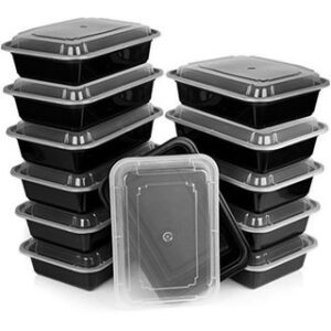 Heim Concept 12-PC Premium Meal Prep Food Containers with Improved Lids Durable Reusable Top Rack Dishwasher Safe Leak-Resistant Microwavable Stackable Storage Meal Prep To-Go Container Convenience
