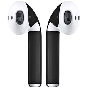 airpod skins protective wraps - stylish airpods vinyl sleeves covers for protection & customization - compatible with apple air pods 1 and 2 - matte black airpod accessories