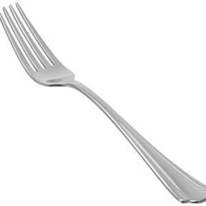 Amazon Basics Stainless Steel Dinner Forks with Scalloped Edge, Pack of 12, Silver