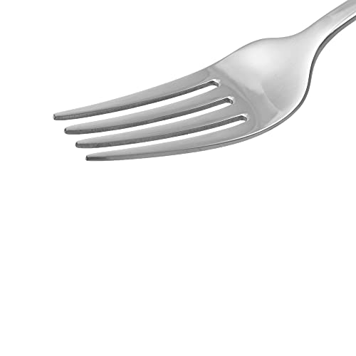 Amazon Basics Stainless Steel Dinner Forks with Scalloped Edge, Pack of 12, Silver