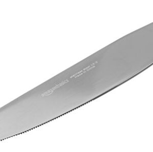 Amazon Basics Stainless Steel Dinner Knives with Round Edge, Pack of 12, Silver