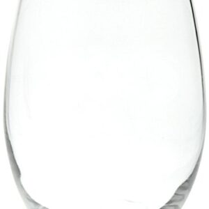 Amazon Basics Stemless Wine Glasses, 15 oz, Set of 4, Clear