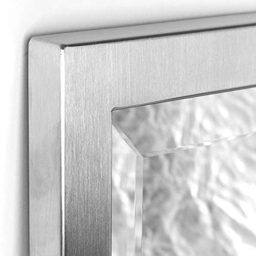 Head West Stainless Steel Frame Brushed Nickel Bathroom Mirror - Beveled Edge Vanity Mirror for Wall and Living Room Decor - Equipped with Z-Bar Bracket for Vertical & Horizontal Mounting - 24" x 30"