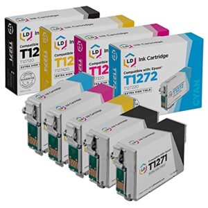 ld products compatible ink cartridge replacements for epson 127 t127 extra high yield (2 black, 1 cyan, 1 magenta, 1 yellow, 5-pack)