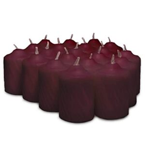 burgundy mulberry scented votive candles - 15 hour long burn time - textured finish - box of 20