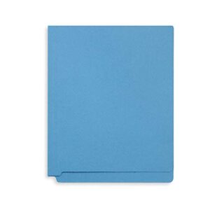 50 Blue End Tab Fastener File Folders - Reinforced Straight Cut Tab - Durable 2 Prongs Designed to Organize Standard Medical Files, Receipts, Office Reports - Letter Size, Blue, 50 Pack