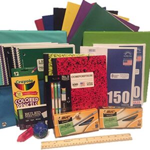 Secondary School Supply Pack - 25 Essential Items for College, High School or Middle School. Includes Pencils, Paper, Binders, Notebooks, Folders and More! 25 Piece Bundle