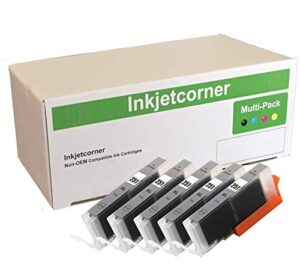 inkjetcorner compatible ink cartridges replacement for cli-251xl cli-251 gy for use with mg7520 mg7120 mg6320 ip8720 (gray, 5-pack)