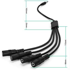 3.5mm Headphone Splitter Cable,ONXE 1/8 Inch AUX Stereo Jack Audio Splitter 1 Male to 2 3 4 Female Adapter Cable for Mp3 Player Mobile Phone Laptop, PC Headphone Speakers(Black)
