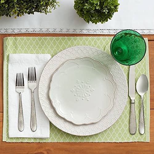 Pfaltzgraff French Lace White 16 Piece Dinnerware Set, Service for 4