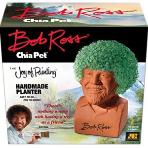 Chia Pet Bob Ross with Seed Pack, Decorative Pottery Planter, Easy to Do and Fun to Grow, Novelty Gift, Perfect for Any Occasion