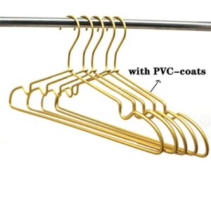 Koobay 16.5" Gold Metal Wire Coat Clothes Hangers, 30PCS, Standard Suit Hangers, Garment Closet Organizer Storage