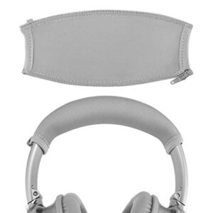 geekria headband cover compatible with bose quietcomfort qc35 ii gaming, qc35, qc45 headphones/headband protector/headband cushion/easy diy installation no tool needed (silver)