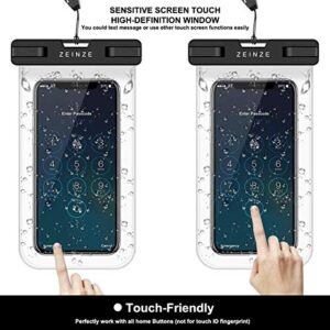 ZEINZE 4 Pack Waterproof Phone Pouch Universal Waterproof Phone Case Dry Bags for iPhone 13 Pro Max XS Max XR X 8 7 6S Plus Galaxy Pixel Up to 6.9