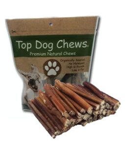 top dog chews - 6" bully sticks - all natural from free ranging beef - 25 pack