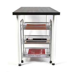 Mind Reader 3-Shelf All Purpose Mobile Utility Cart, Silver