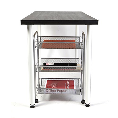 Mind Reader 3-Shelf All Purpose Mobile Utility Cart, Silver