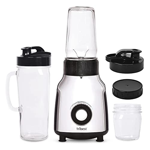 Tribest PBG-5050-A Portable Blender for Shakes and Smoothies with Glass Blender Cups, Chrome