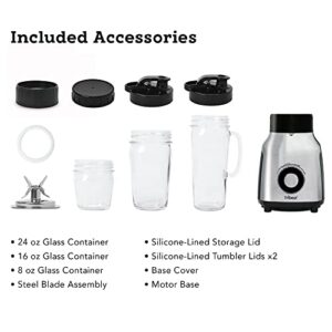 Tribest PBG-5050-A Portable Blender for Shakes and Smoothies with Glass Blender Cups, Chrome