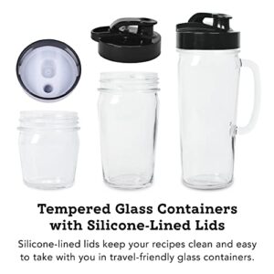 Tribest PBG-5050-A Portable Blender for Shakes and Smoothies with Glass Blender Cups, Chrome
