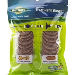 PetSafe Treat Rings for Busy Buddy Dog Toys - Easy to Digest - Interactive Toy Refills for Aggressive Chewers - Stimulating Puppy Supplies - Eases Stress - 24 Rings - Size B - Original/Peanut Butter