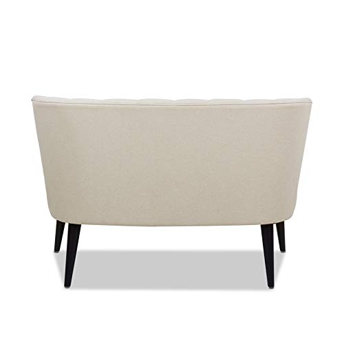 Jennifer Taylor Home Becca Channeled Tufted Settee, Sky Neutral